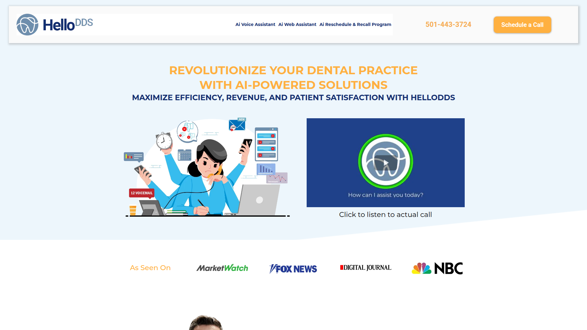 HelloDDS.ai - Dental Vertical Partner website screenshot